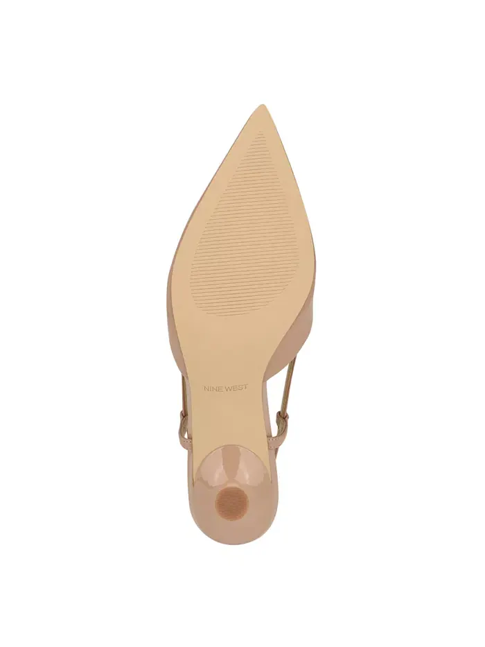 Женские туфли-лодочки Rhonda на каблуке-котенке с ремешком на щиколотке Nine West — изображение 5 из 5, бежевый/бежевый
