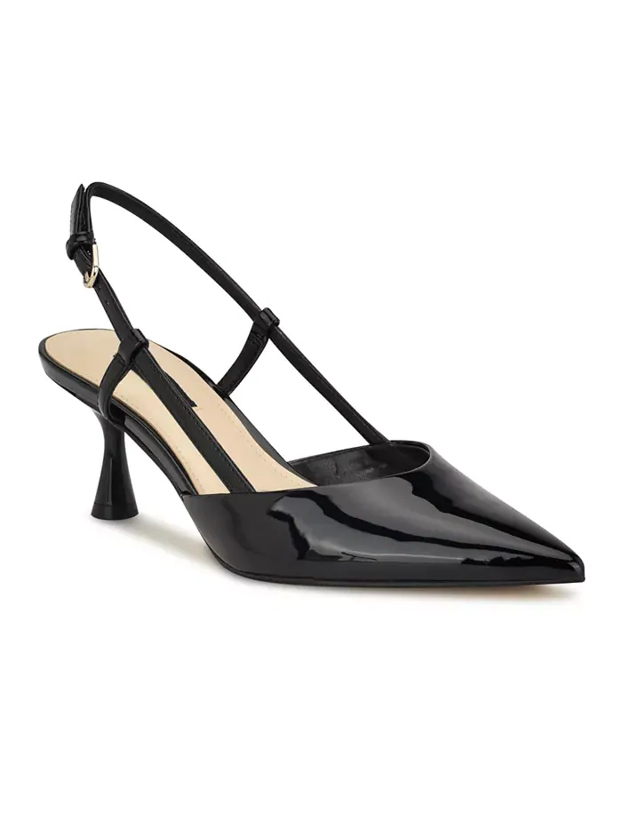 Женские туфли-лодочки Rhonda Kitten Heel Slingback Nine West — изображение 1 из 5, черный