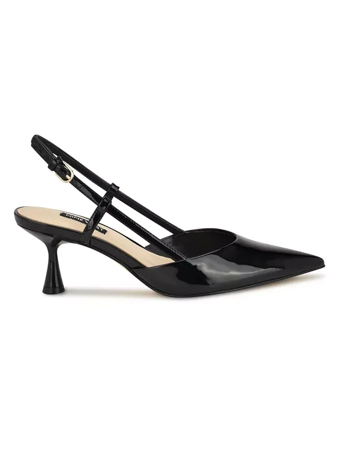 Женские туфли-лодочки Rhonda Kitten Heel Slingback Nine West — изображение 2 из 5, черный