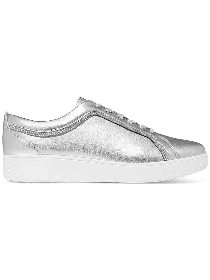 Женские кожаные кроссовки Rally с кристаллами Fitflop — изображение 2 из 5, серебряный