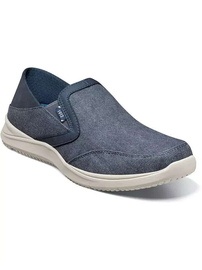Мужские туфли Conway Ez Canvas Moc Toe Slip On Nunn Bush — изображение 1 из 7, темно-синий