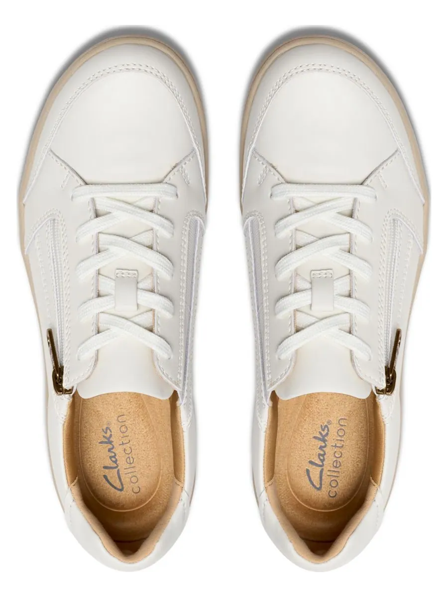 Кроссовки женские Clarks Bryianne Bayla, кожаные — изображение 8 из 9, белый
