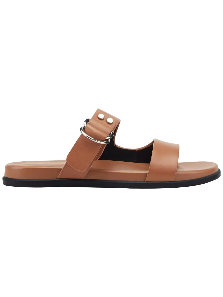Женские сандалии Gia Double Band Flat Slip-On Marc Fisher LTD — изображение 2 из 5, коньячный