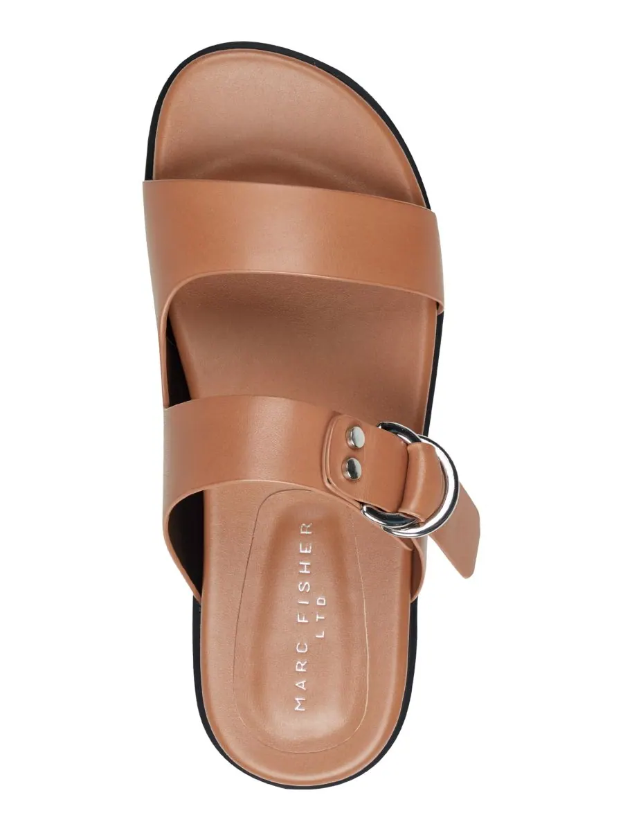 Женские сандалии Gia Double Band Flat Slip-On Marc Fisher LTD — изображение 4 из 5, коньячный