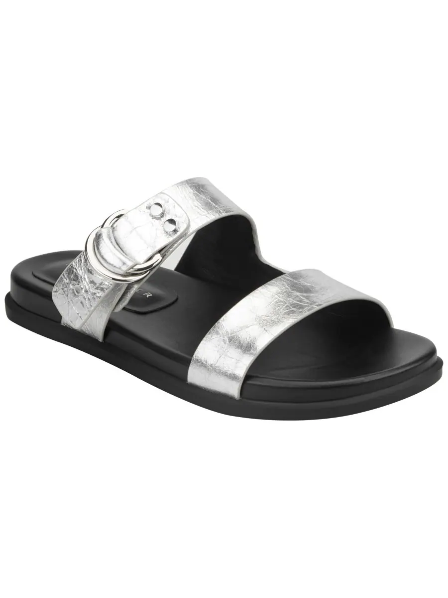 Женские сандалии Gia Double Band Flat Slip-On Marc Fisher LTD — изображение 1 из 5, серебристый