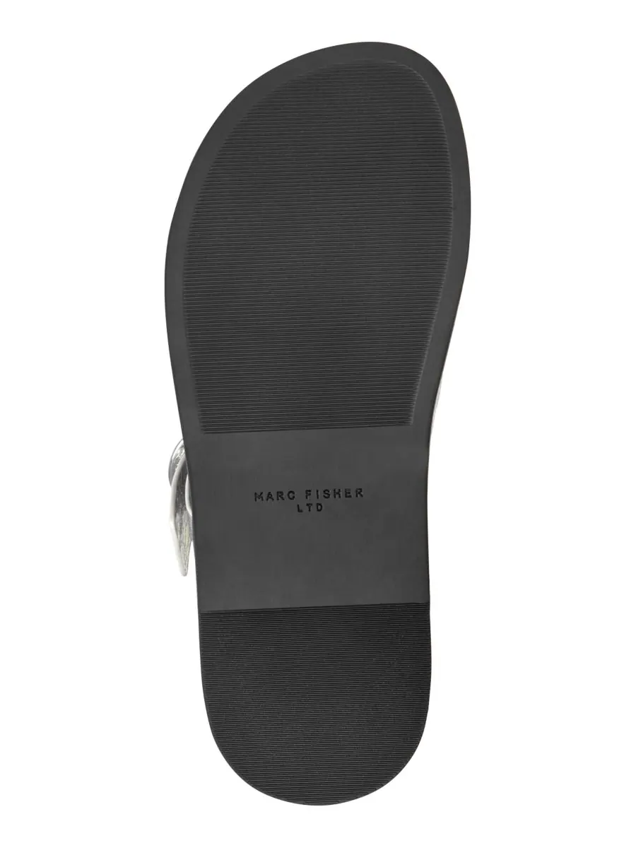 Женские сандалии Gia Double Band Flat Slip-On Marc Fisher LTD — изображение 5 из 5, серебристый