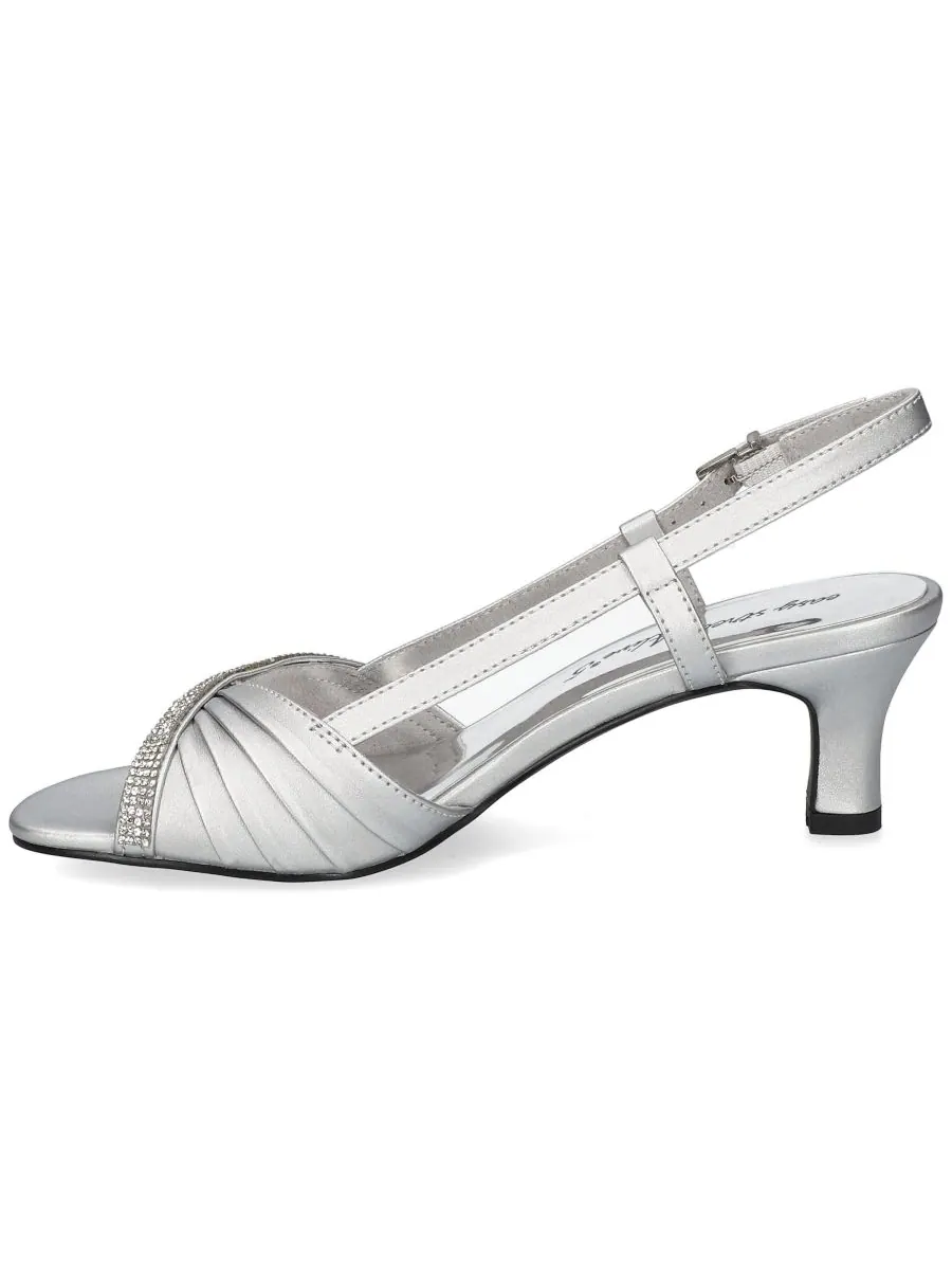 Женские сандалии Delite на низком каблуке Easy Street — изображение 6 из 7, серебряный