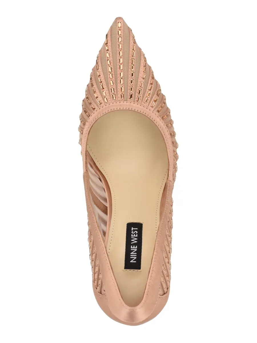 Женские туфли-лодочки Feresah с декорированной сетчатой вставкой на шпильке Nine West — изображение 4 из 5, белый