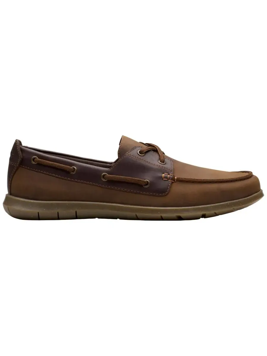 Кроссовки мужские Clarks Flexway, коричневый нубук, шнуровка — изображение 2 из 6