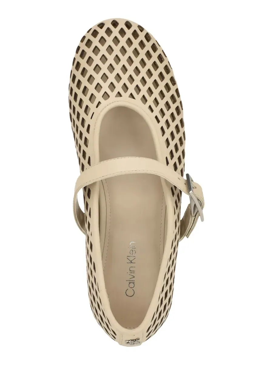 Женские кожаные балетки Lauria Mary Jane Calvin Klein, айвори leather — изображение 4 из 5, слоновая кость