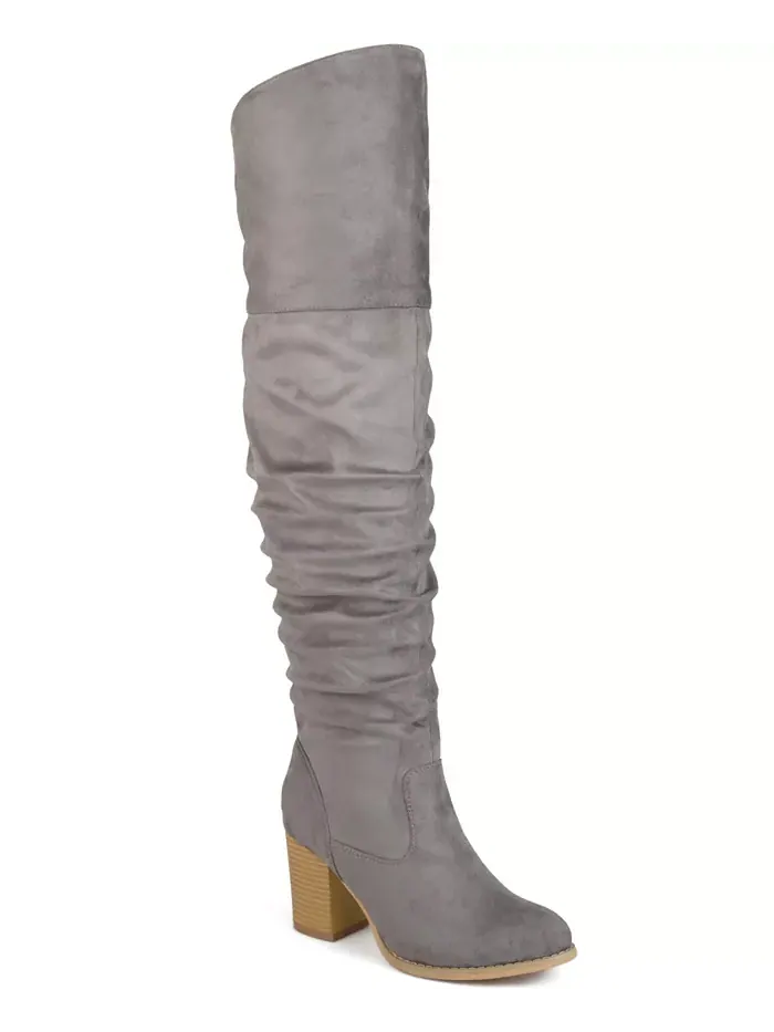 Женские сапоги Kaison Extra Wide Calf до колена со сложным каблуком Journee Collection