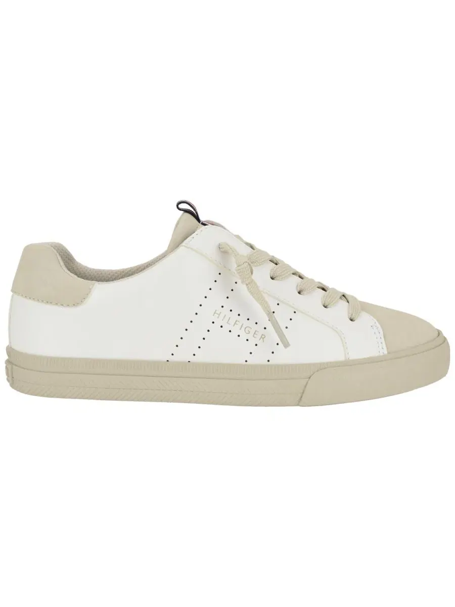 Кроссовки женские с низким профилем Lustina Low Profile Lace-Up Tommy Hilfiger — изображение 2 из 5, белый/бежевый