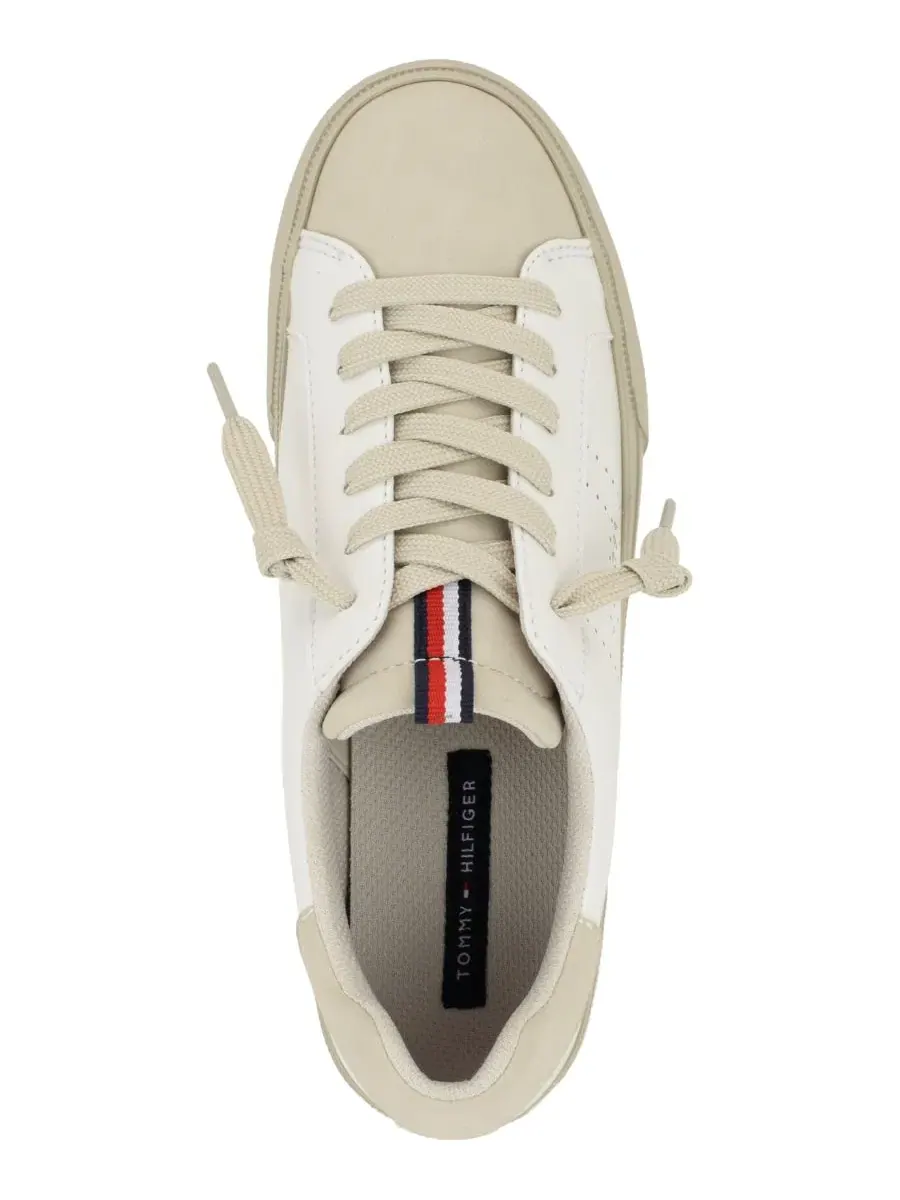 Кроссовки женские с низким профилем Lustina Low Profile Lace-Up Tommy Hilfiger — изображение 4 из 5, белый/бежевый