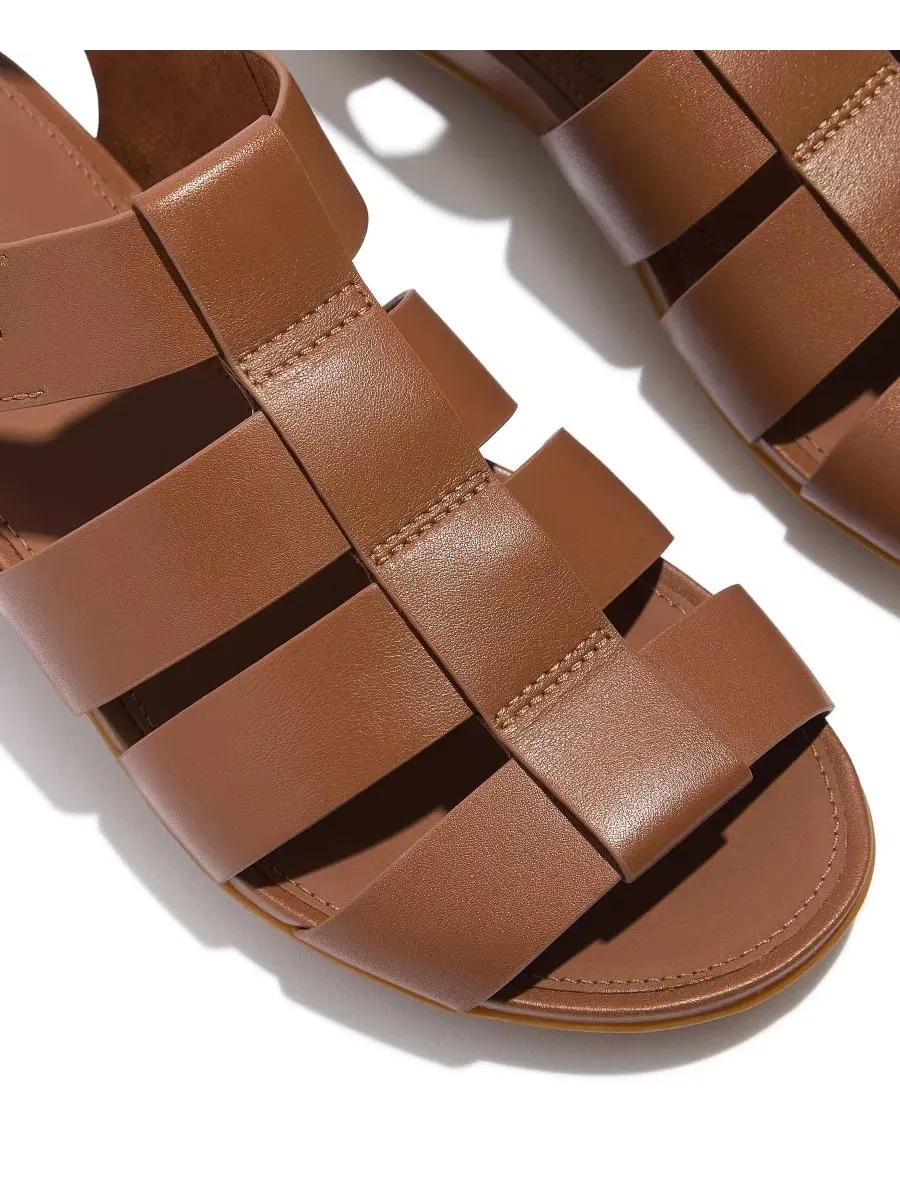 Сандалии-слипоны из кожи с плоским каблуком Gracie FitFlop — изображение 5 из 6, глубокий бежевый
