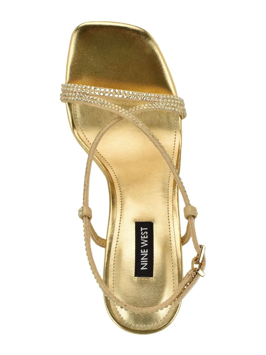 Женские босоножки Vallanh на шпильке с декорированными ремешками Nine West — изображение 4 из 5, золотистый