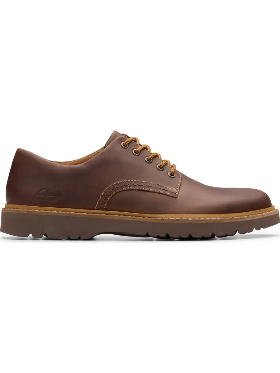 Туфли-дерби мужские Clarks Weltridge, низкие, повседневные, кожа Beeswax — изображение 2 из 6, бежевый