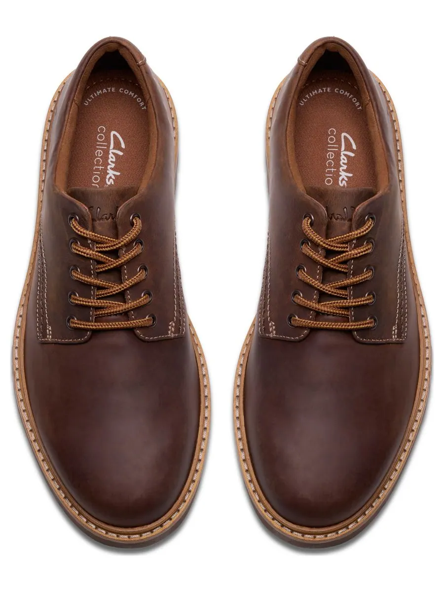 Туфли-дерби мужские Clarks Weltridge, низкие, повседневные, кожа Beeswax — изображение 4 из 6, бежевый