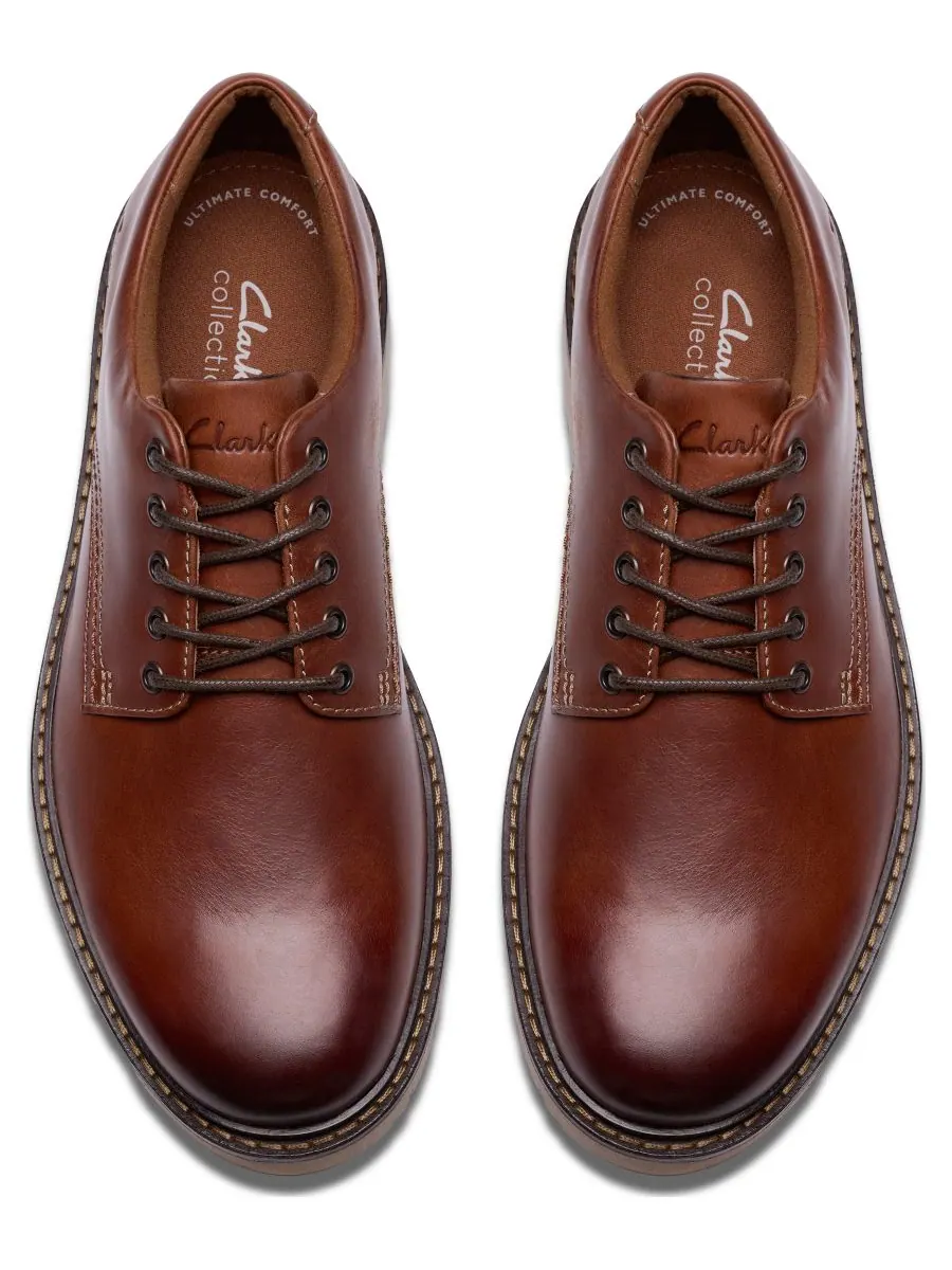 Туфли-дерби мужские Clarks Weltridge, низкие, повседневные — изображение 4 из 6, темный бежевый