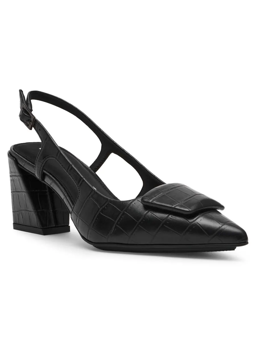 Женские туфли-лодочки Renetta на массивном каблуке с открытой пяткой Anne Klein — изображение 1 из 10, черный