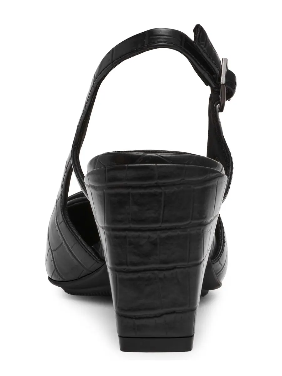 Женские туфли-лодочки Renetta на массивном каблуке с открытой пяткой Anne Klein — изображение 3 из 10, черный