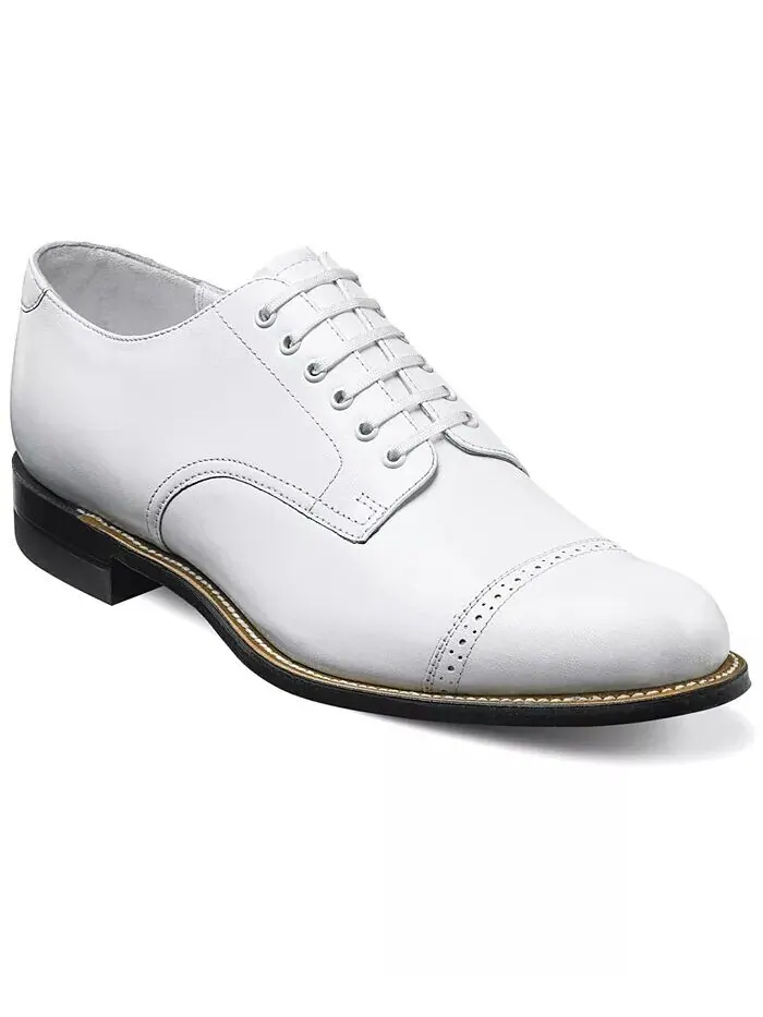 Мужские оксфорды Madison Cap Toe Stacy Adams — изображение 1 из 1, белый