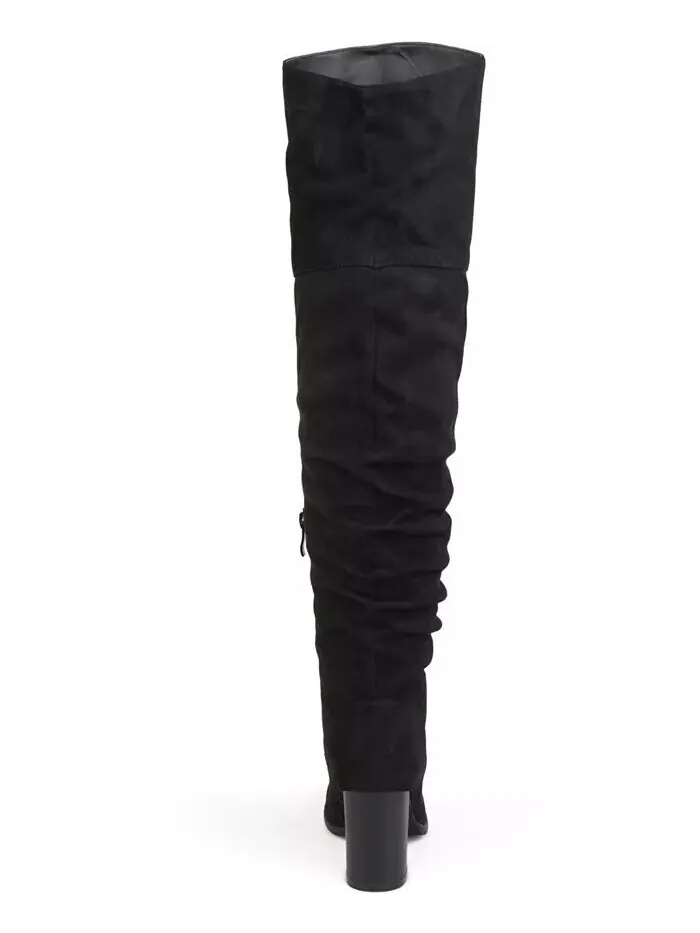 Женские сапоги Kaison Stacked Heel выше колена Journee Collection — изображение 3 из 7, черный