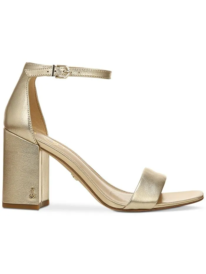 Женские босоножки Daniella из двух частей на блочном каблуке Sam Edelman — изображение 2 из 5, золотистый металлик
