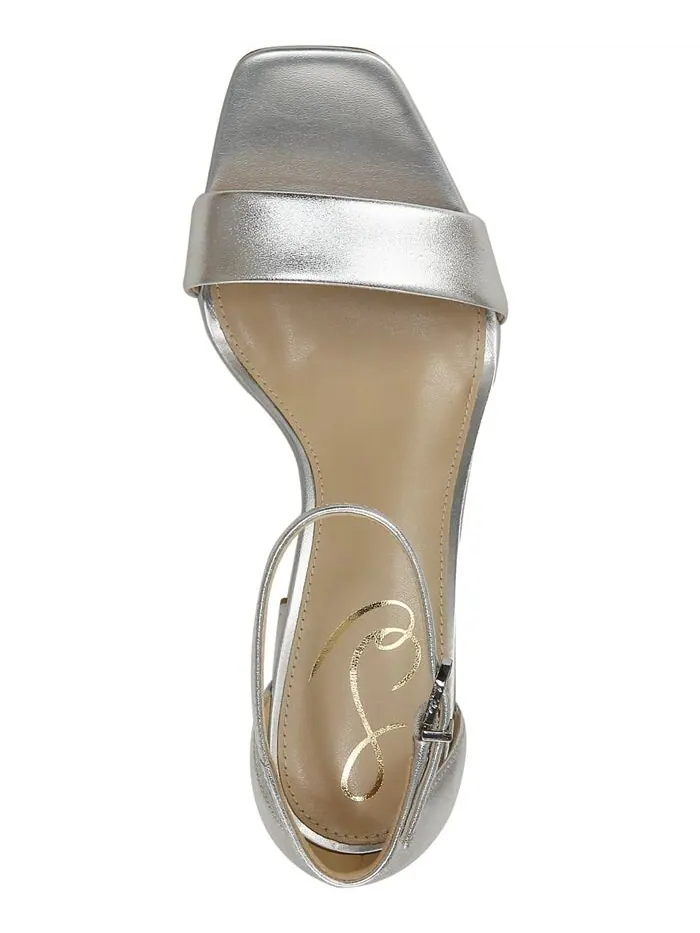 Женские босоножки Daniella из двух частей на блочном каблуке Sam Edelman — изображение 4 из 5, серебристый металлик