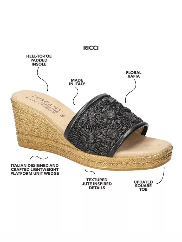 Женские босоножки на танкетке Ricci Easy Street — изображение 6 из 8, черный