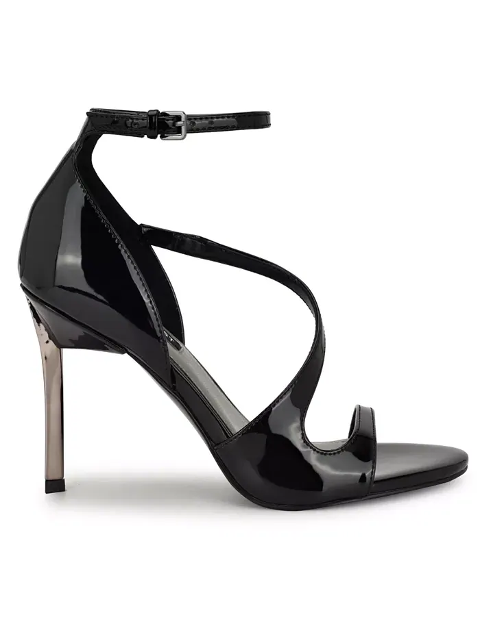 Женские асимметричные босоножки Shimmy на высоком каблуке-стилете Nine West — изображение 2 из 5, черный