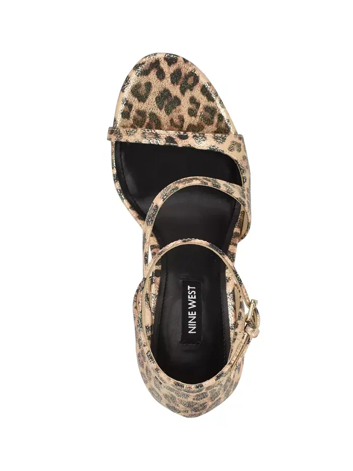 Женские асимметричные босоножки Shimmy на высоком каблуке-стилете Nine West — изображение 4 из 5, золотистый