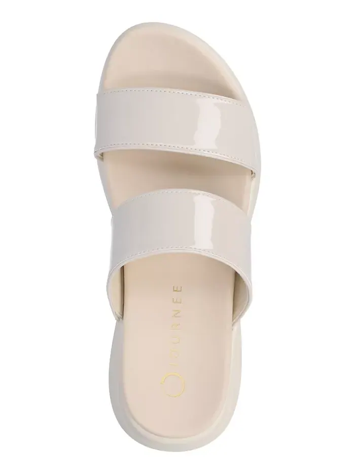 Женские сандалии Janis Double Band Comfort Wedge Journee Collection — изображение 4 из 6, слоновая кость/кремовый