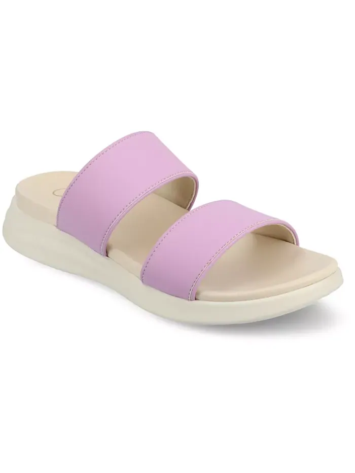 Женские сандалии на удобном клине Janis Double Band Journee Collection — изображение 1 из 6, фиолетовый