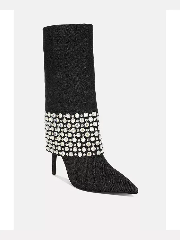 BASSO Party Diamante Stiletto ботинки для женщин с шипами London Rag