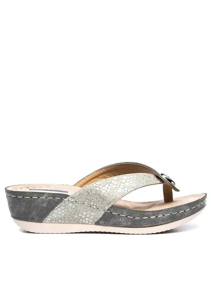 Женские босоножки на танкетке Dafni Thong Comfort Gc Shoes — изображение 2 из 4, бежевый/бежевый