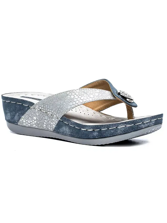 Женские сандалии Dafni Comfort Wedge на платформе с ремешком между пальцев GC Shoes
