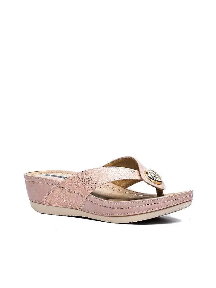 Женские сандалии Dafni Comfort Wedge на платформе с ремешком между пальцев GC Shoes