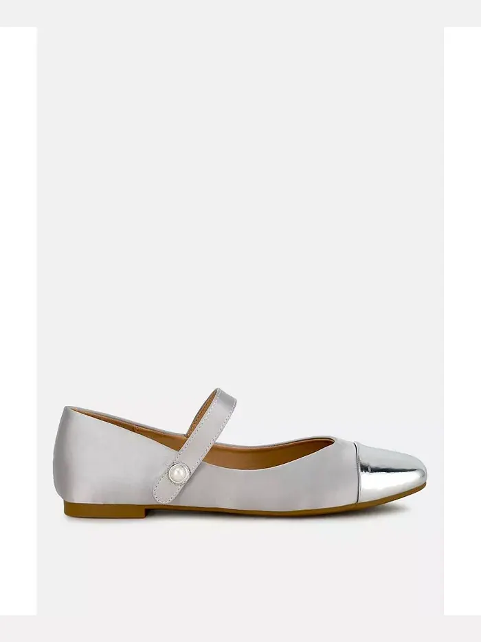 Туфли Мэри Джейн из твида Albi Patent Toe Cap Female London Rag — изображение 1 из 6, серебряный