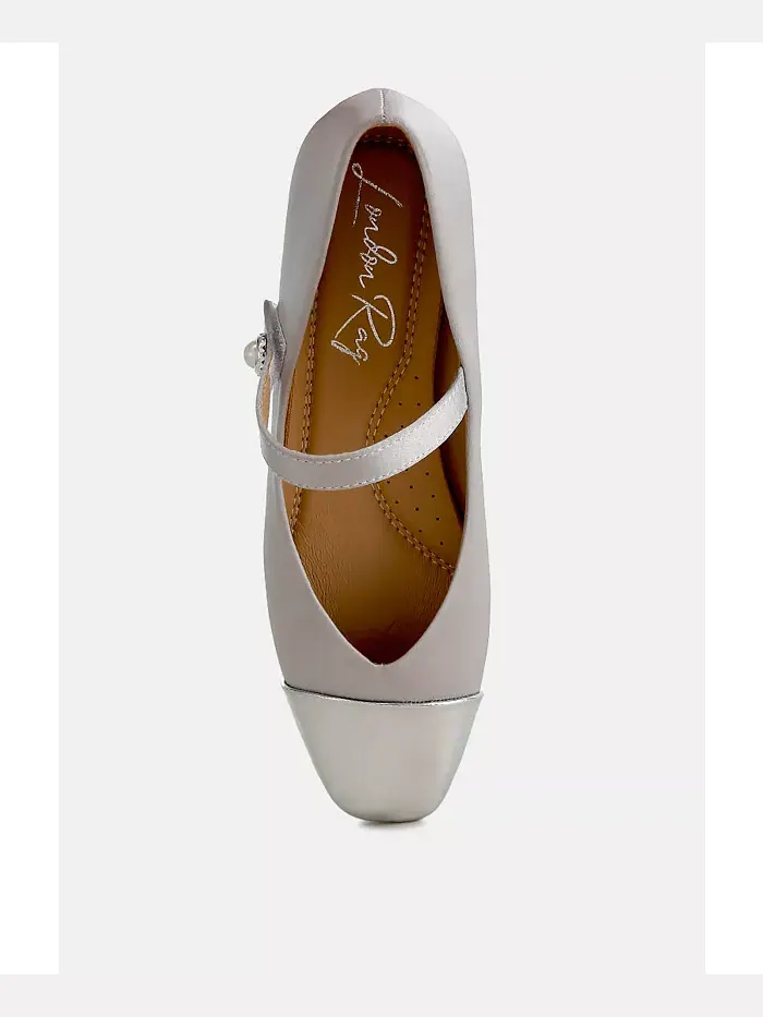 Туфли Мэри Джейн из твида Albi Patent Toe Cap Female London Rag — изображение 3 из 6, серебряный