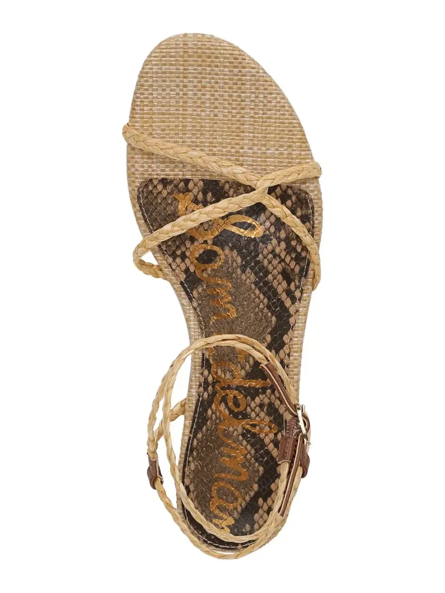 Женские сандалии Ellina с плетеными ремешками Sam Edelman — изображение 4 из 5, натуральный бежевый