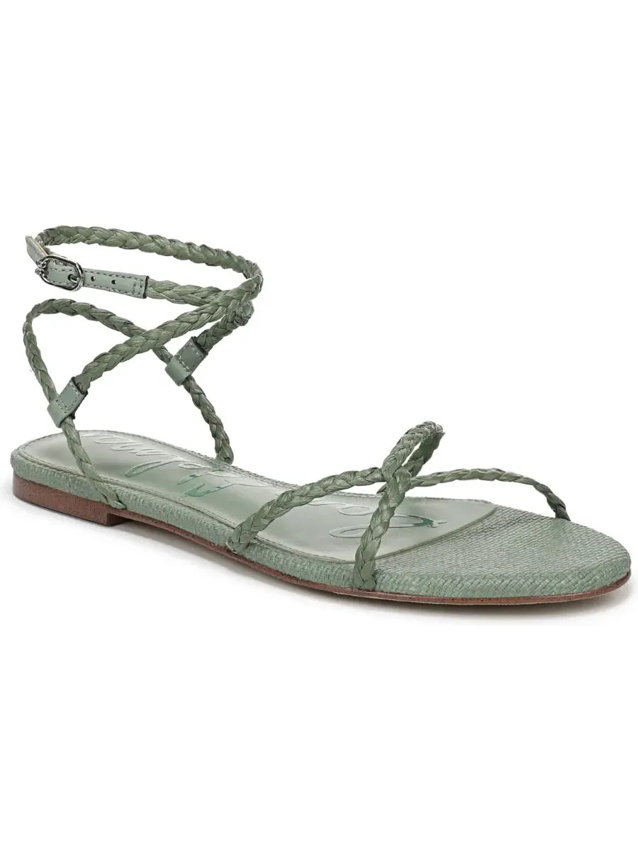 Женские сандалии Ellina с плетеными ремешками Sam Edelman, Sage Sky Faux Raffia — изображение 1 из 5