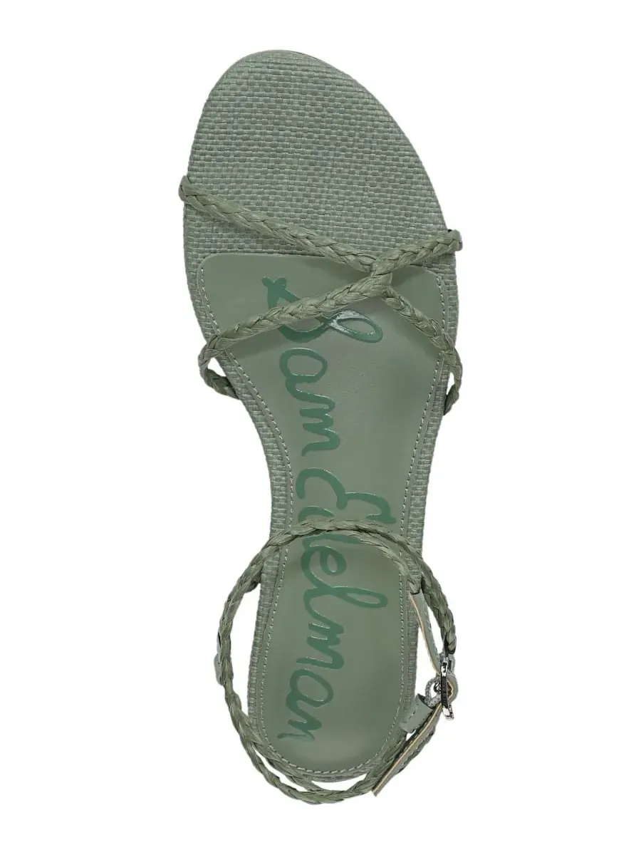 Женские сандалии Ellina с плетеными ремешками Sam Edelman, Sage Sky Faux Raffia — изображение 4 из 5
