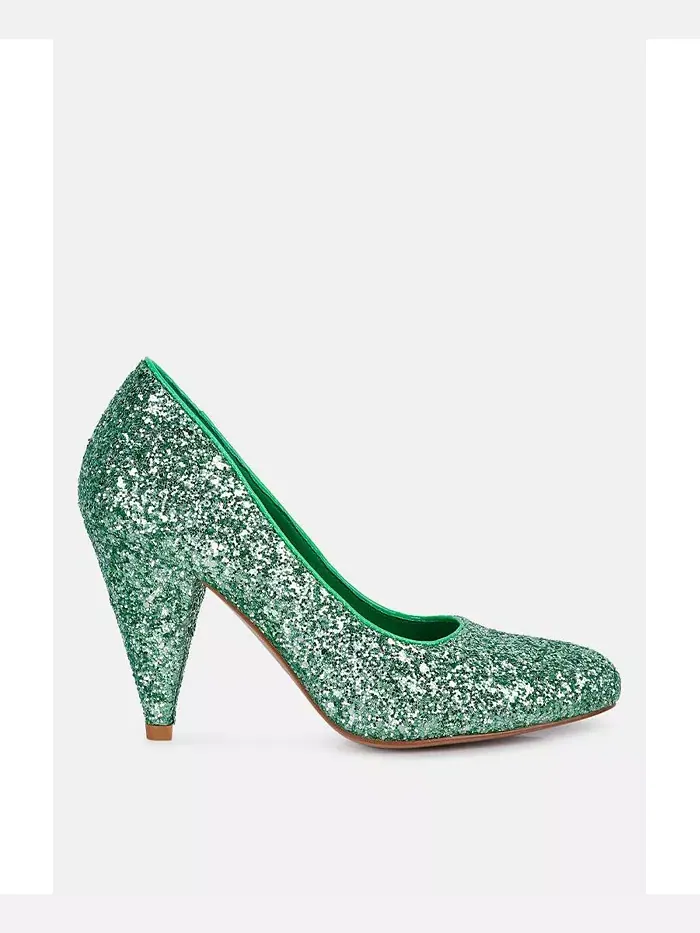 Балетки Sugar Plum Glitter на конусообразном каблуке London Rag — изображение 1 из 3, зеленый
