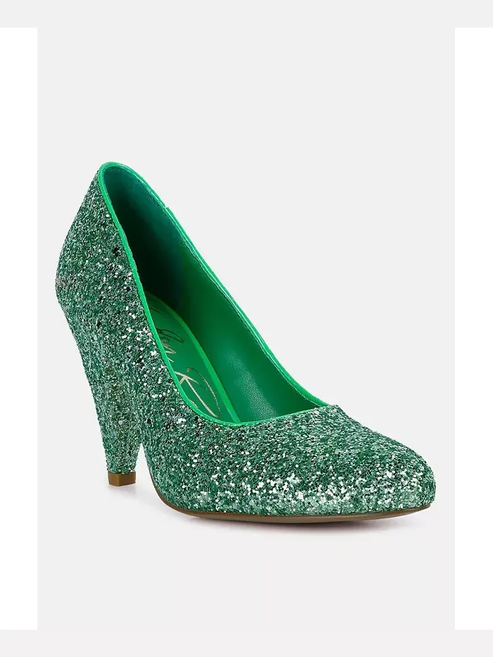 Балетки Sugar Plum Glitter на конусообразном каблуке London Rag — изображение 3 из 3, зеленый