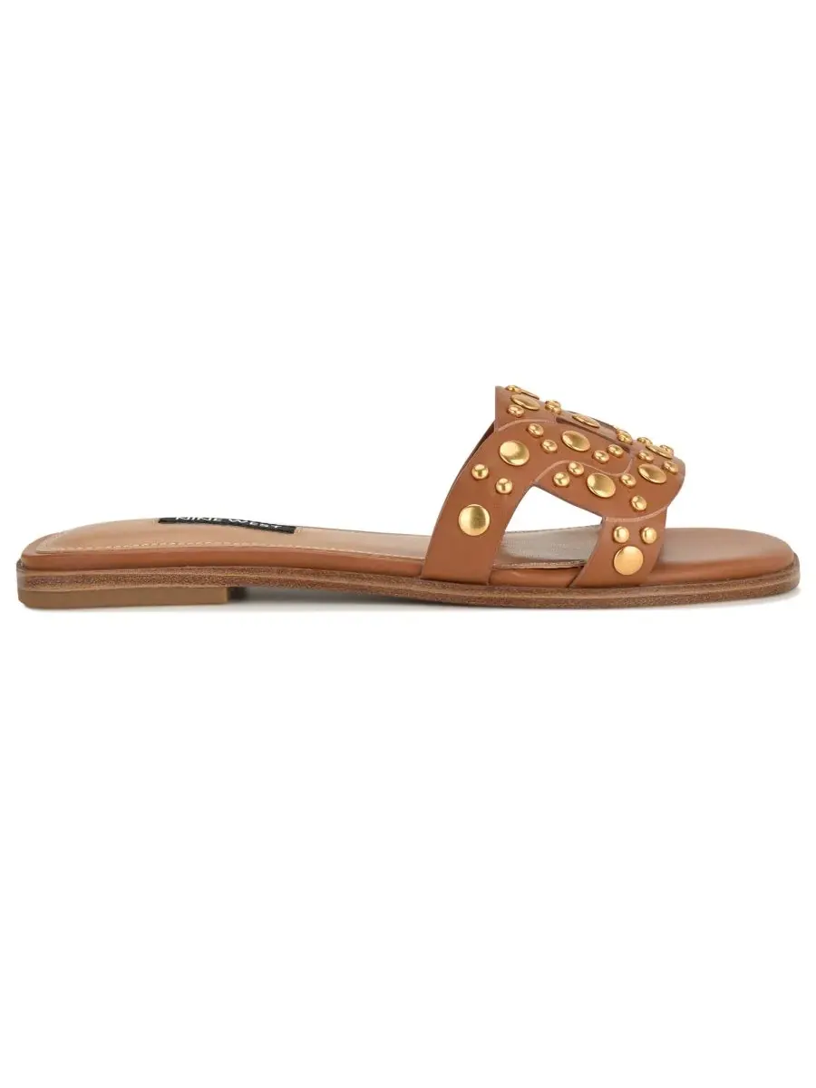 Женские сандалии-слипоны Gomaz с декором Nine West — изображение 2 из 5, коричневый