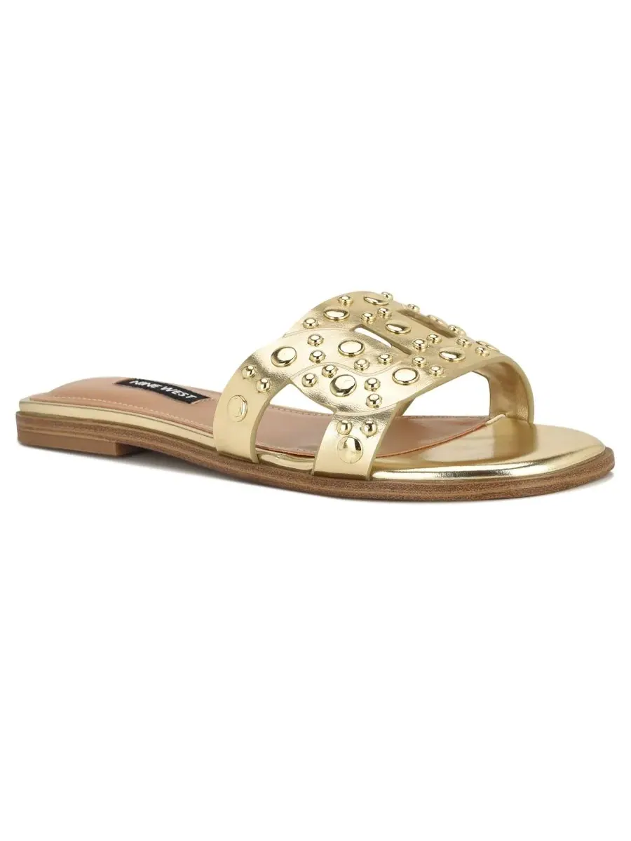 Женские сандалии-слипоны Gomaz с декором Nine West — изображение 1 из 5, золото