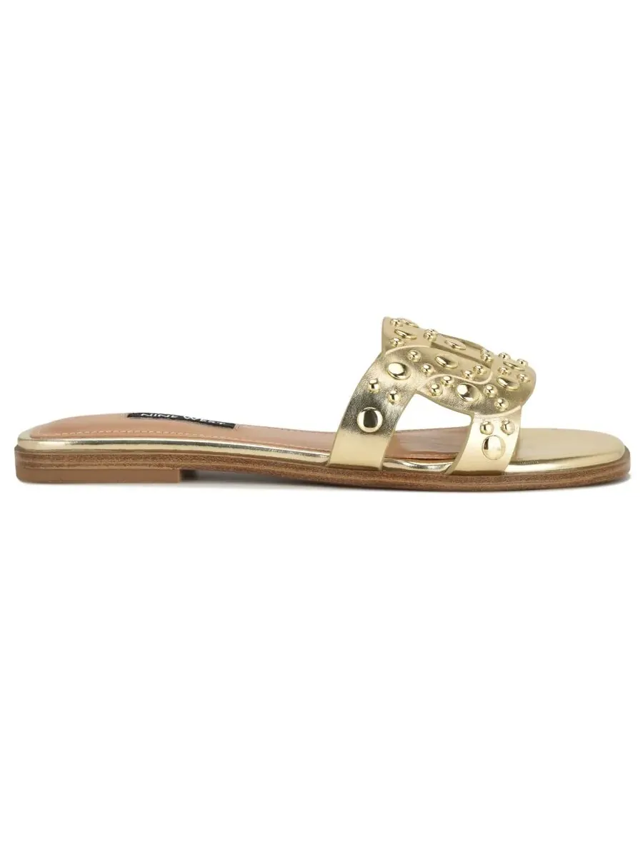 Женские сандалии-слипоны Gomaz с декором Nine West — изображение 2 из 5, золото
