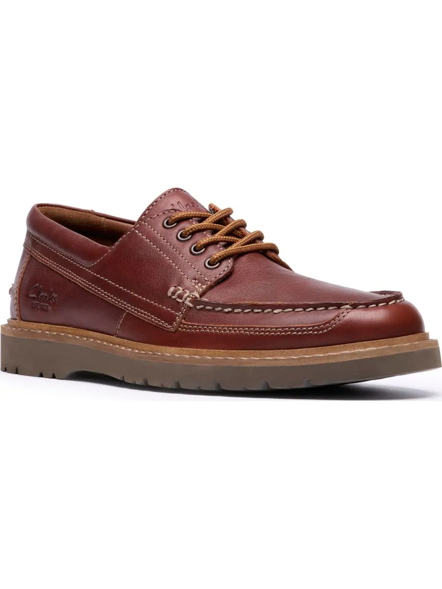 Туфли мужские Clarks Weltridge Moc Toe, повседневные, на шнуровке, мокасиновый носок