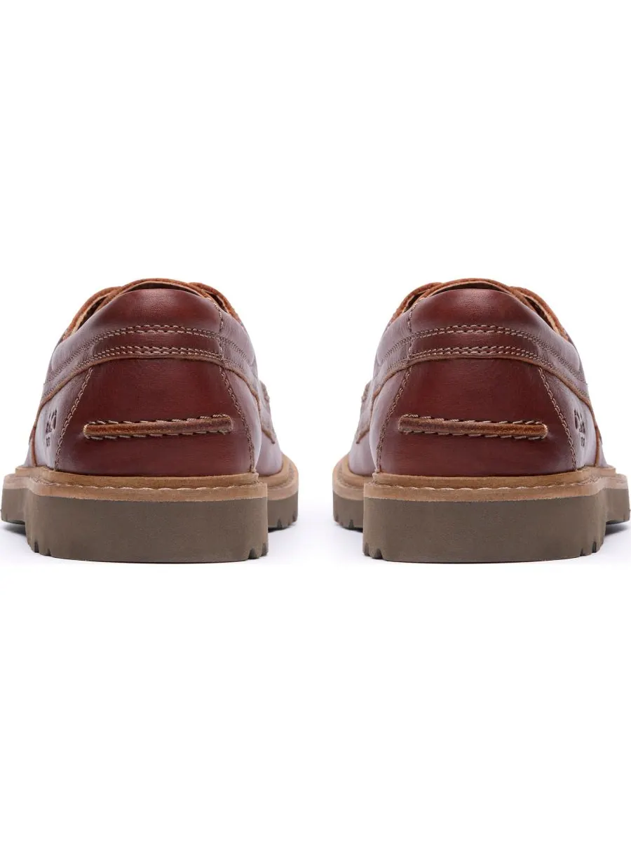 Туфли мужские Clarks Weltridge Moc Toe, повседневные, на шнуровке, мокасиновый носок — изображение 5 из 6, темный бежевый
