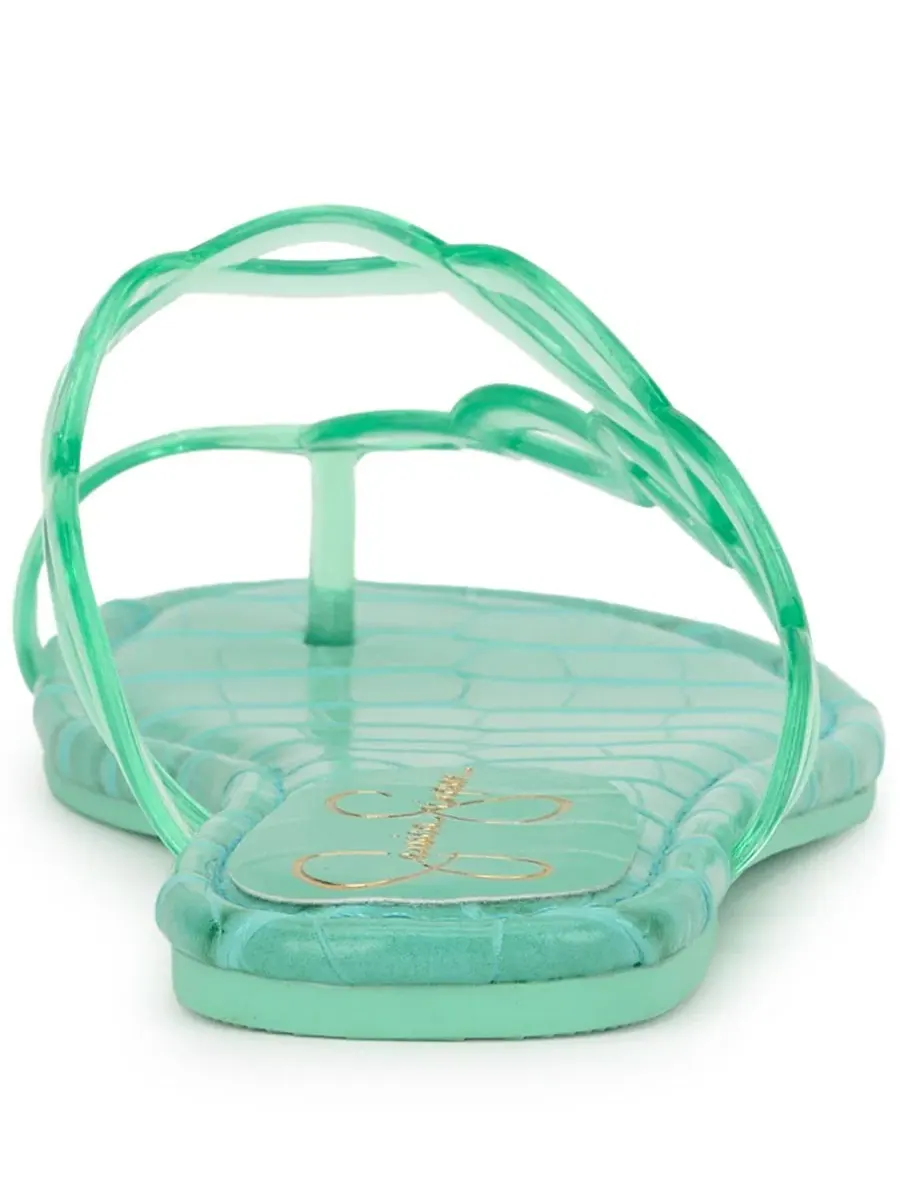Женские сандалии-балетки Aloni Jelly с кольцом для пальца Jessica Simpson, Seafoam Vinyl — изображение 3 из 5